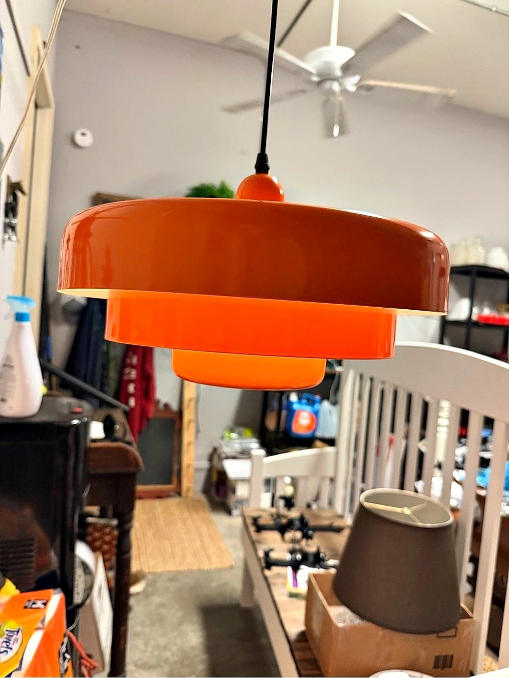 NEW Open Box MCM Orange Tiered Pendant Ceiling Light